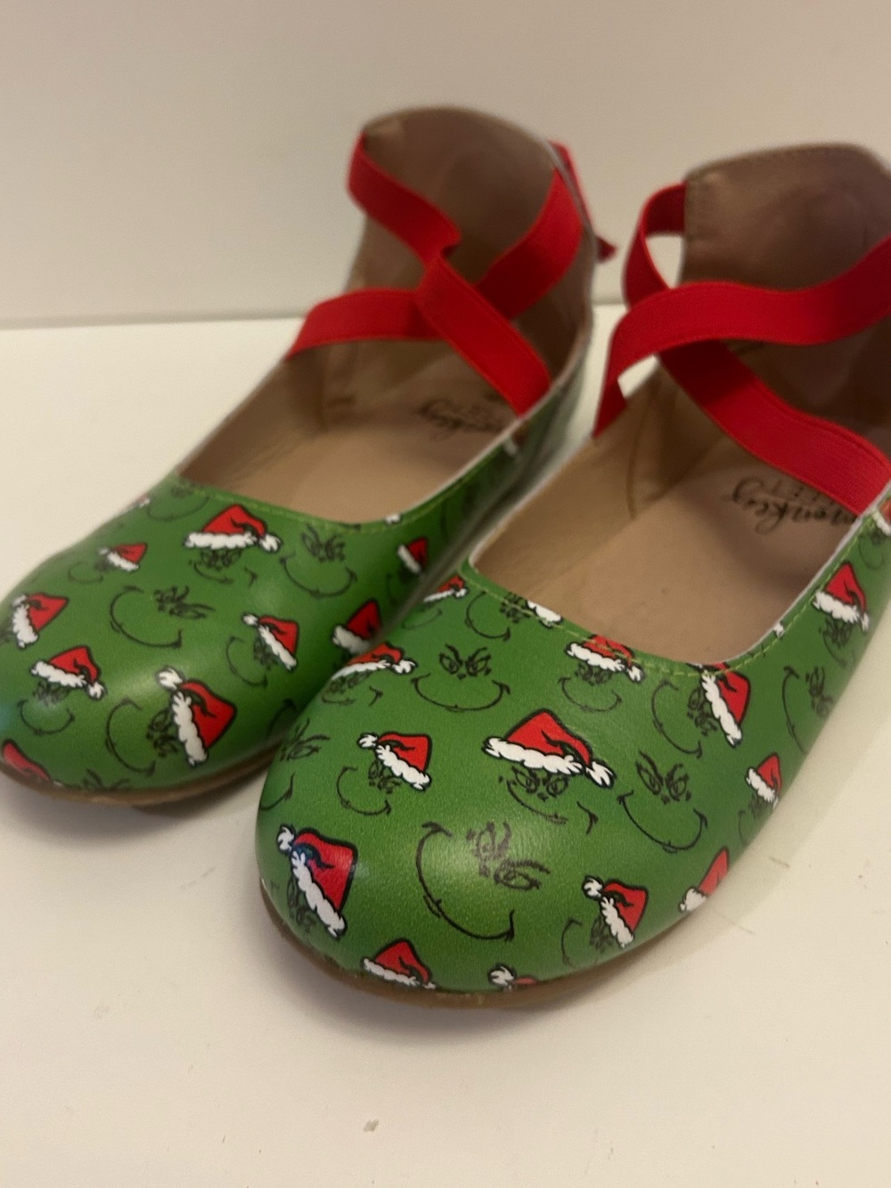 Monkey Feet Kids Green Santa Shoes Christmas grinch